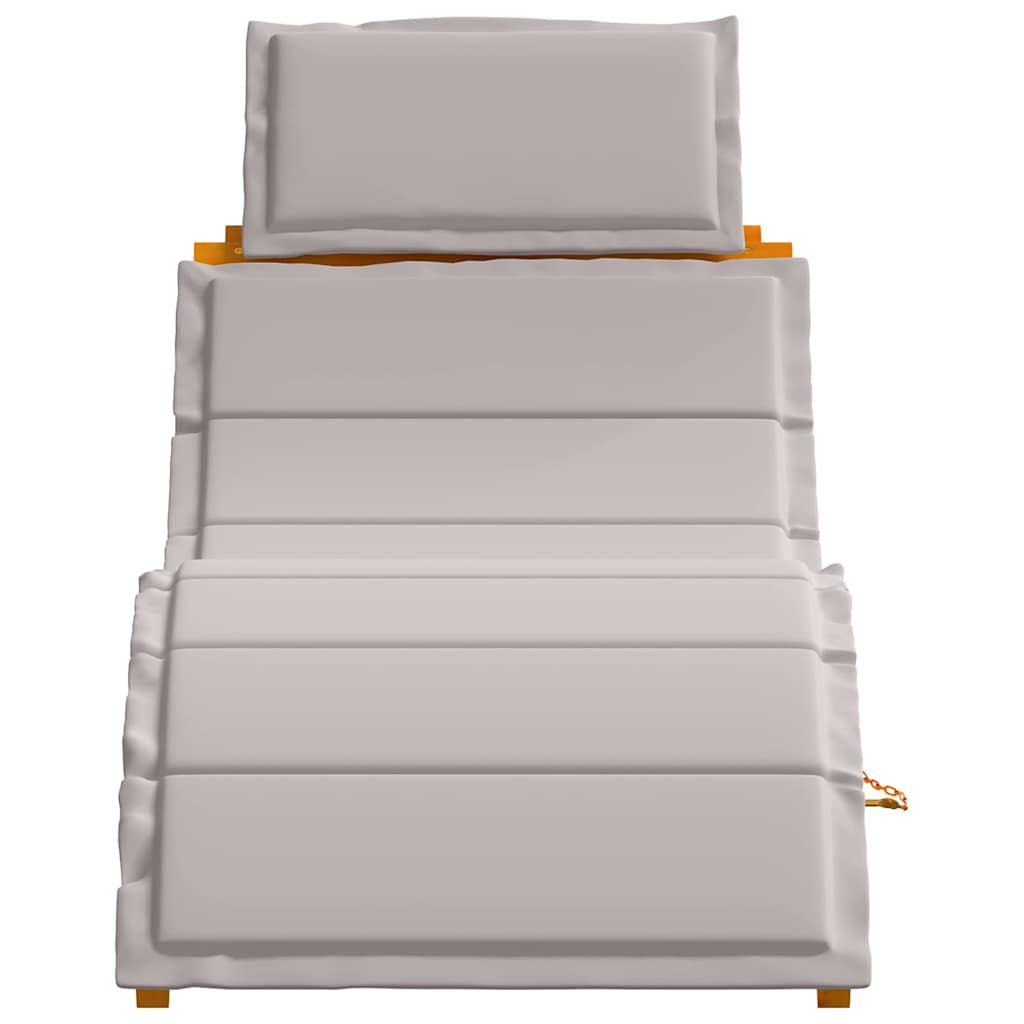 Sun lounger 2 pcs Taupe 184 x 55 x 64cm Solid Acacia wood